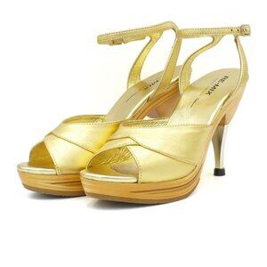 Re-Mix Vintage Shoes Gold Hollywood Stilettos